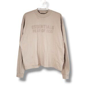 Fear Of God Essentials Long Sleeve Shirt Tan Fits Size M